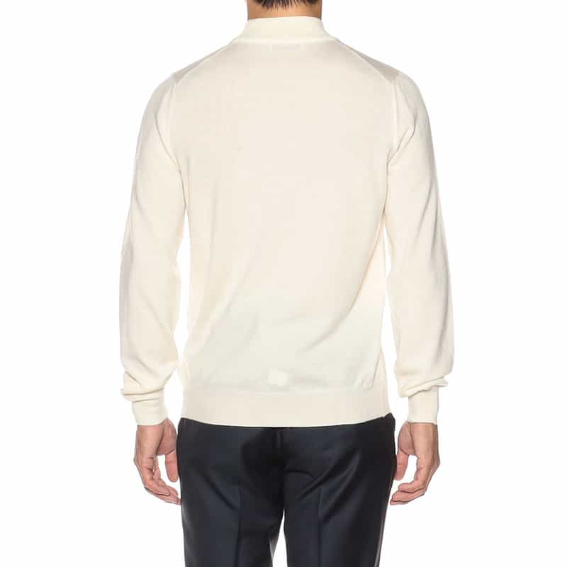 GRANSASSO ウール モックネックニットプルオーバー WHITE