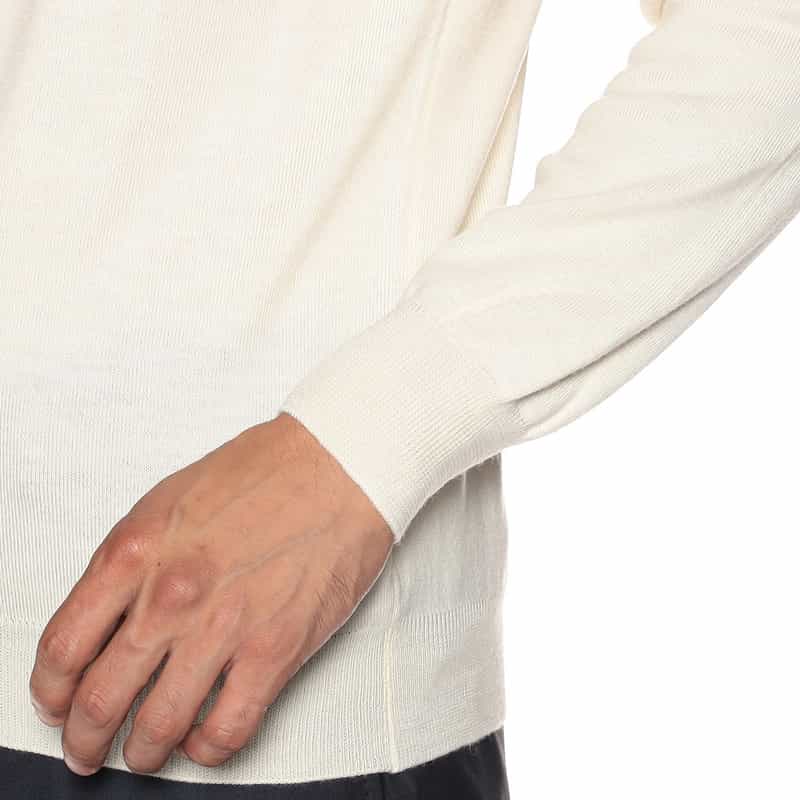 GRANSASSO ウール モックネックニットプルオーバー WHITE