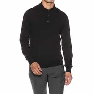 ウール ニットポロシャツ