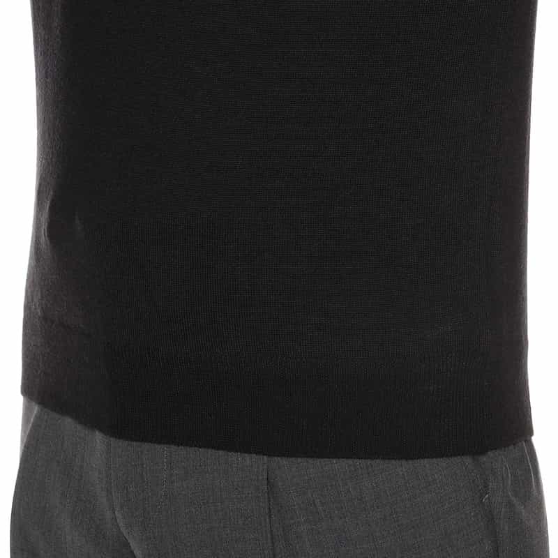 GRANSASSO ウール ニットポロシャツ BLACK