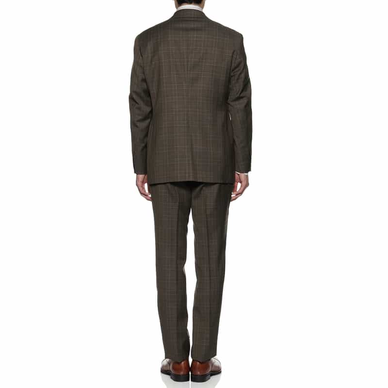 BARNEYS NEW YORK チェック柄スーツ BROWN