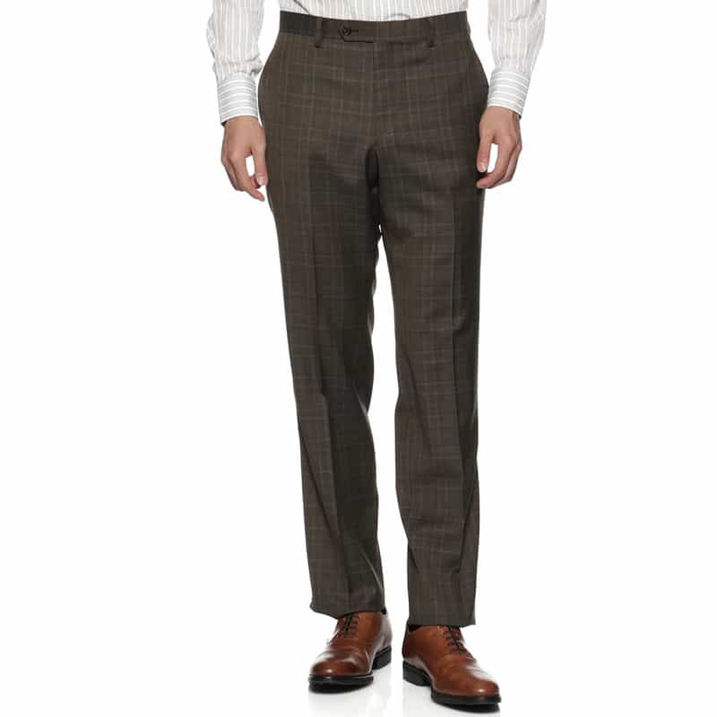 BARNEYS NEW YORK チェック柄スーツ BROWN