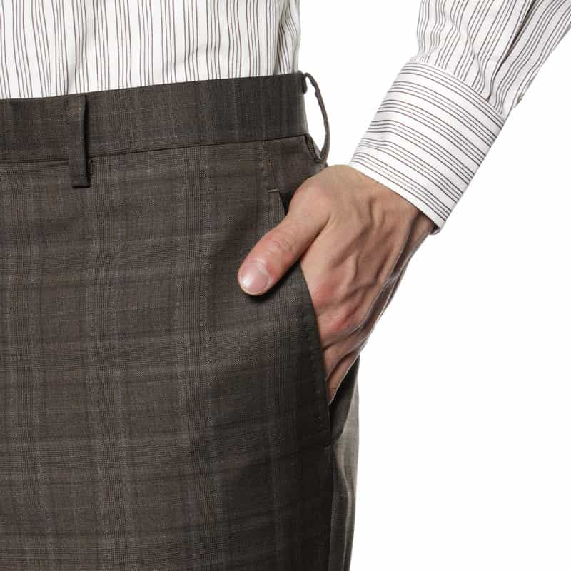 BARNEYS NEW YORK チェック柄スーツ BROWN