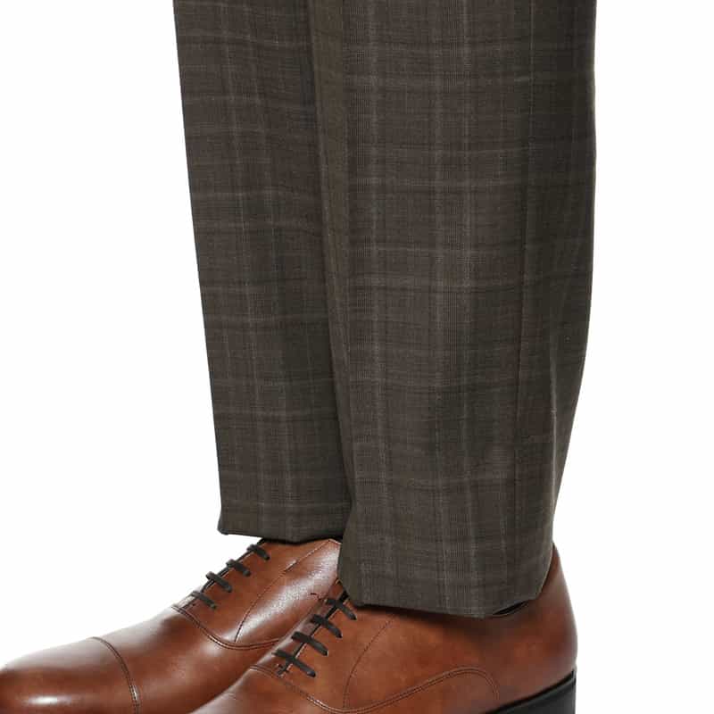 BARNEYS NEW YORK チェック柄スーツ BROWN