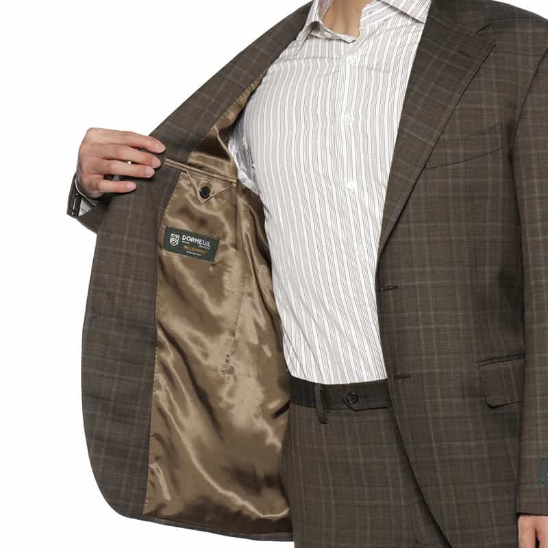 BARNEYS NEW YORK チェック柄スーツ BROWN