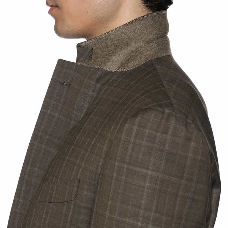 BARNEYS NEW YORK チェック柄スーツ BROWN