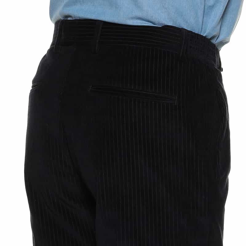 GIABSARCHIVIO コーデュロイ素材ドローストリングパンツ "MASACCIO" NAVY