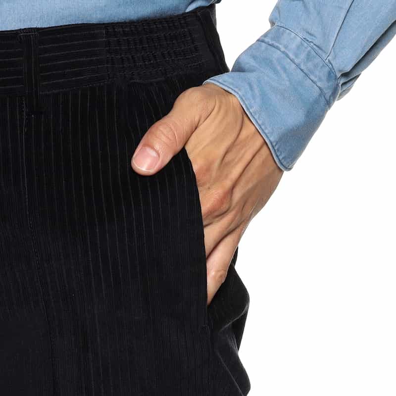 GIABSARCHIVIO コーデュロイ素材ドローストリングパンツ "MASACCIO" NAVY