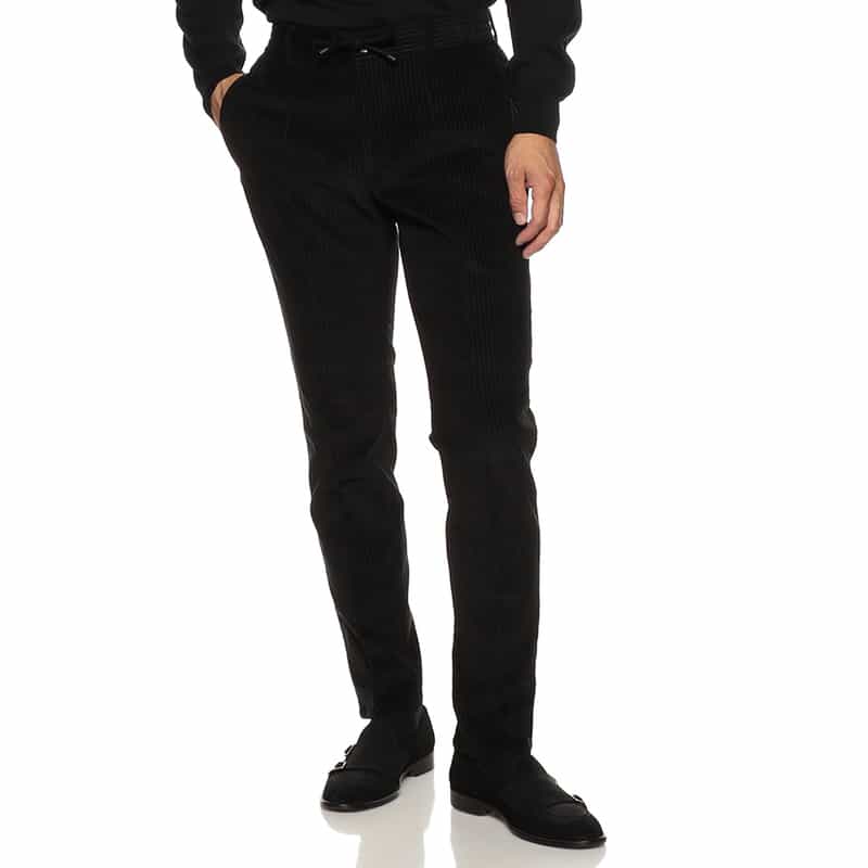 GIABSARCHIVIO コーデュロイ素材ドローストリングパンツ "MASACCIO" BLACK
