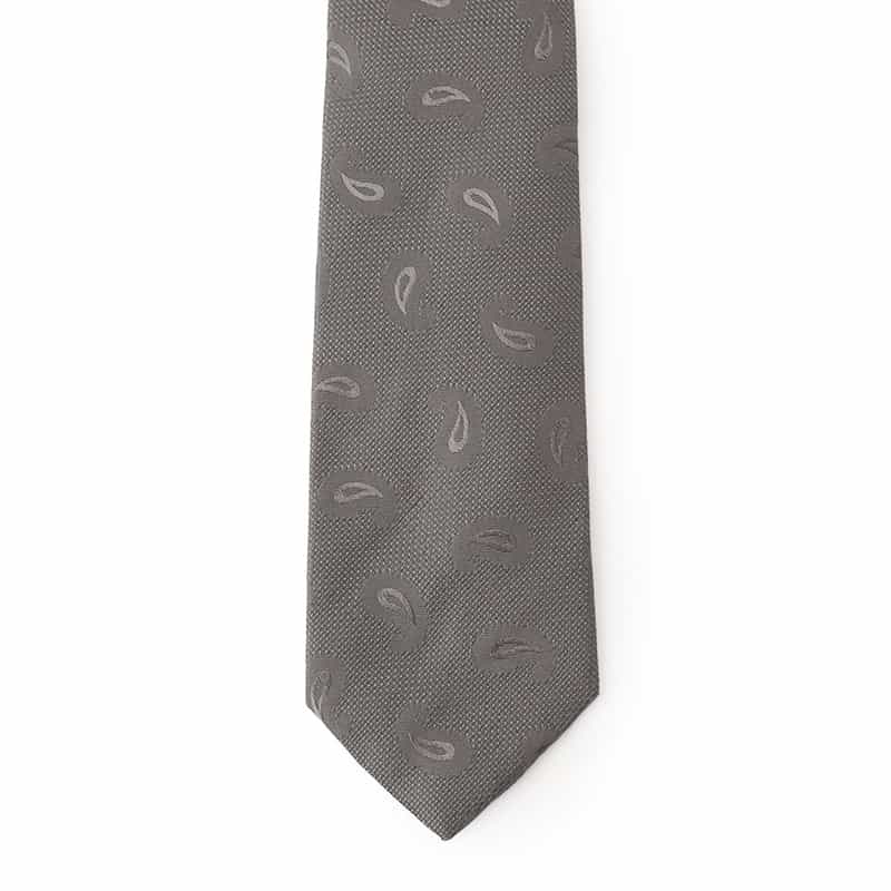 LUIGI  BORRELLI ペイズリー柄タイ GRAY