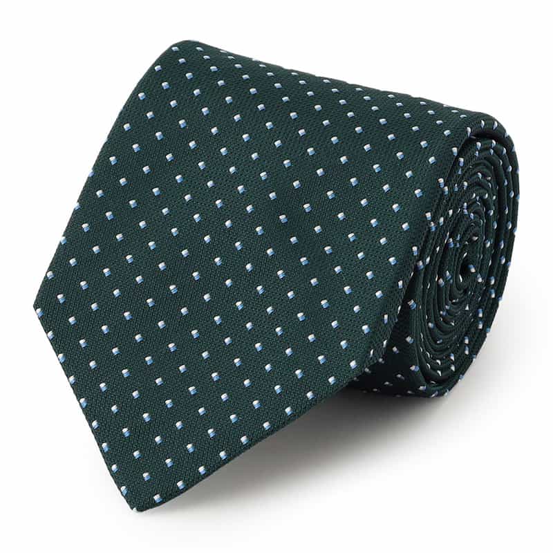LUIGI  BORRELLI ドット柄タイ GREEN