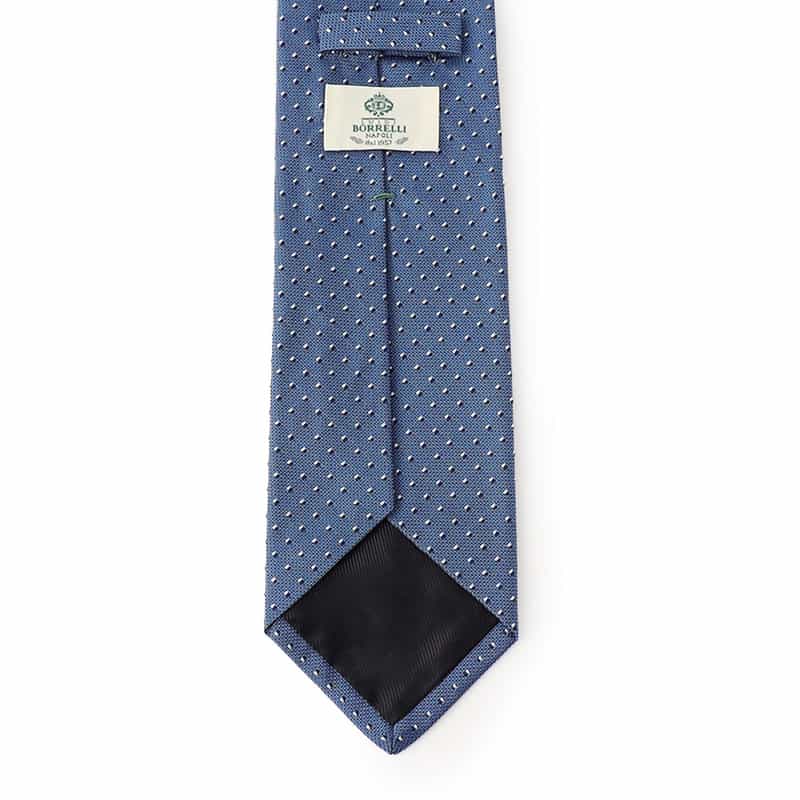 LUIGI  BORRELLI ドット柄タイ LIGHT BLUE