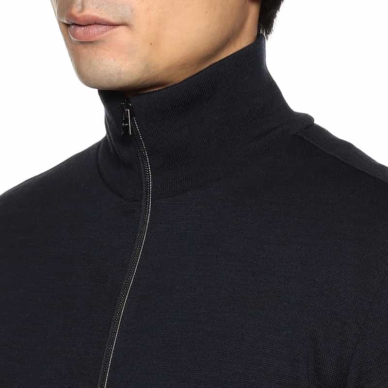 HERNO ジップアップニットブルゾン NAVY