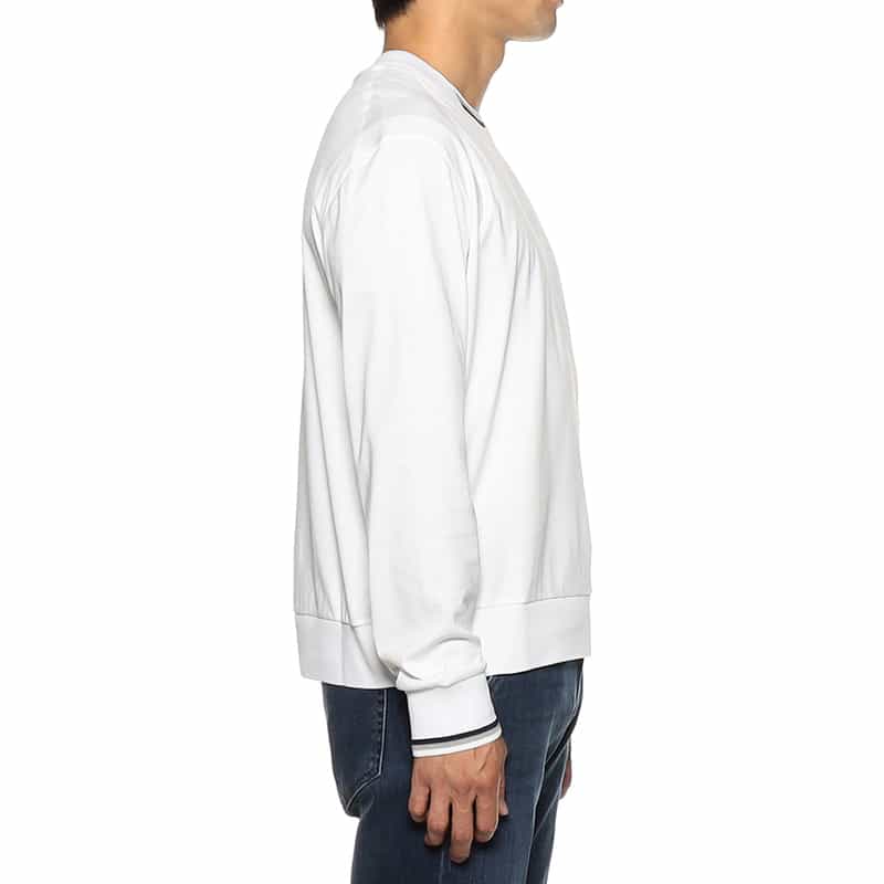 HERNO バイカラーリブ ロングスリーブTシャツ WHITE