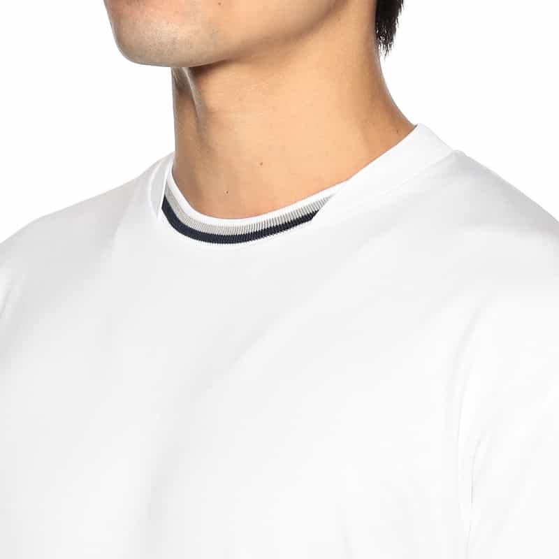 HERNO バイカラーリブ ロングスリーブTシャツ WHITE