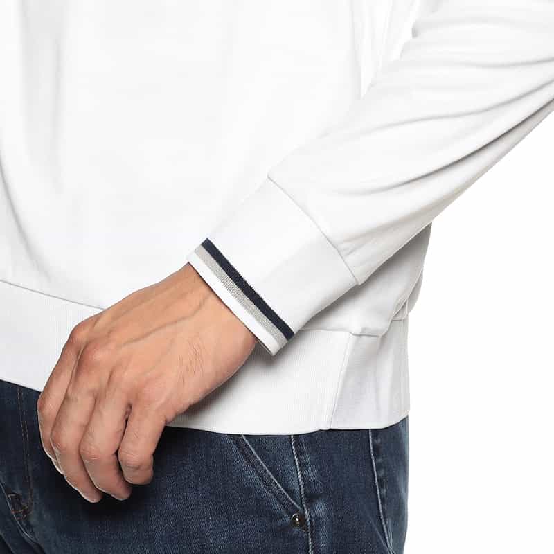 HERNO バイカラーリブ ロングスリーブTシャツ WHITE