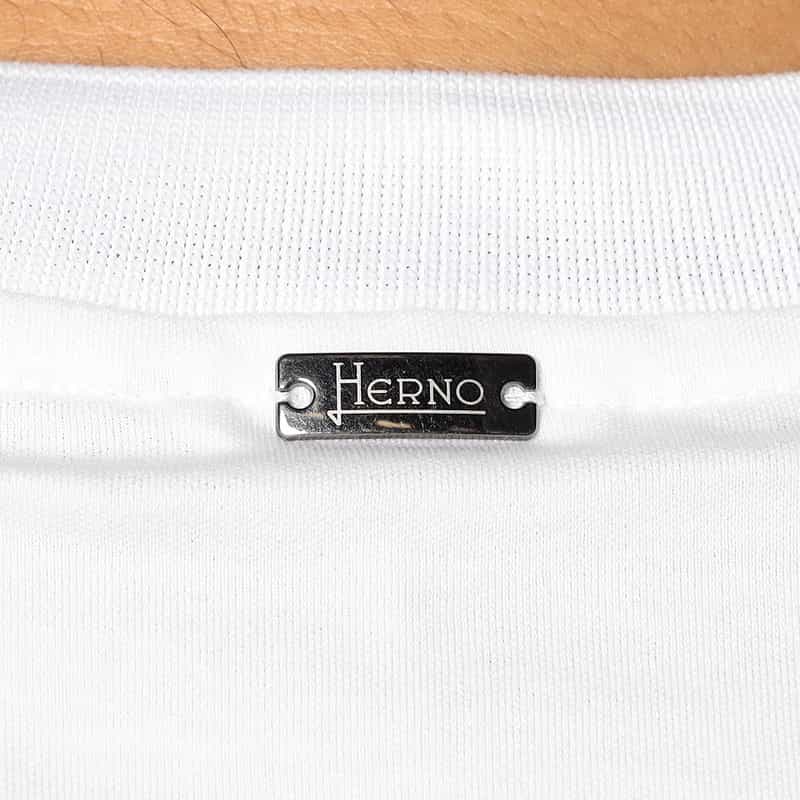 HERNO バイカラーリブ ロングスリーブTシャツ WHITE