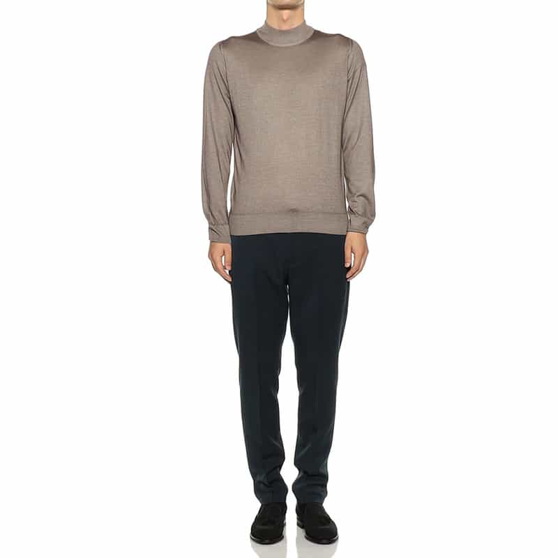 MAURO OTTAVIANI カシミヤシルク モックネック ニットプルオーバー BEIGE