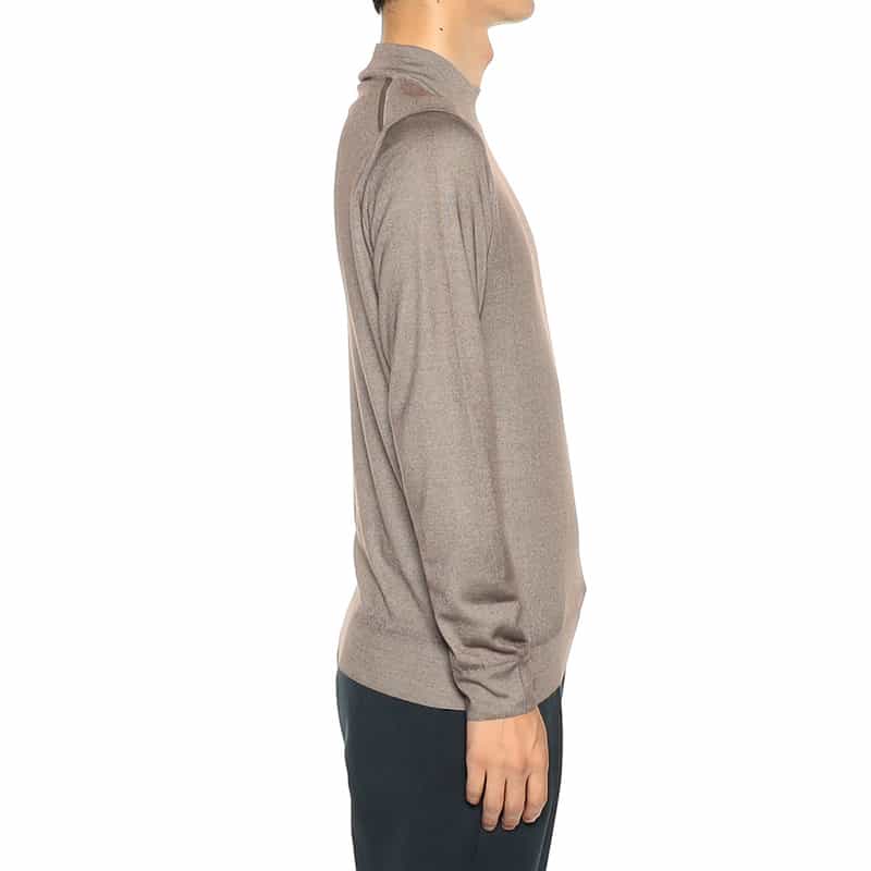 MAURO OTTAVIANI カシミヤシルク モックネック ニットプルオーバー BEIGE
