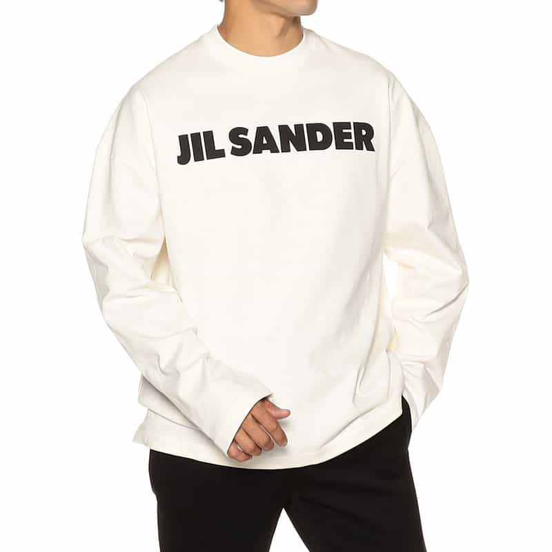 JIL SANDER プリントロゴ ロングスリーブTシャツ WHITE