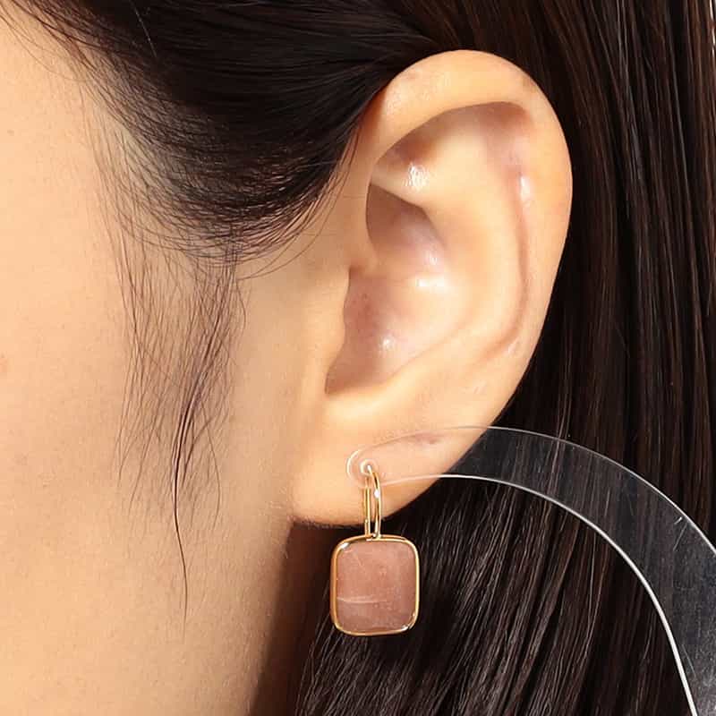 LA SOEUR LA SOEUR＜ラ スール＞バーニーズ　ニューヨーク限定ピアス （ピーチムーンストーン） NONE