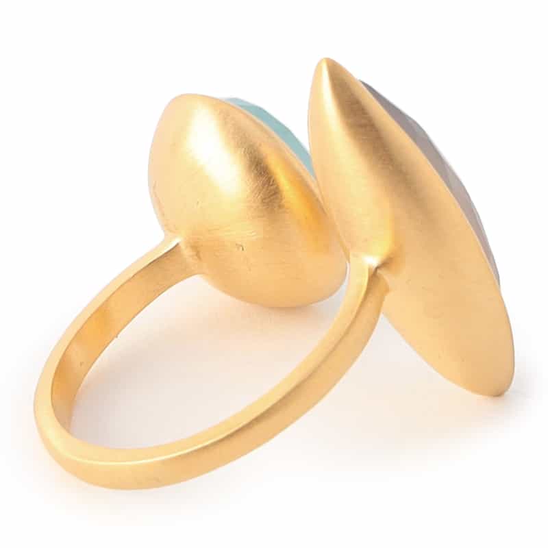 LA SOEUR LA SOEUR＜ラ スール＞バーニーズ　ニューヨーク限定リング （グレーアゲート×シーブルーカルセドニー） NONE