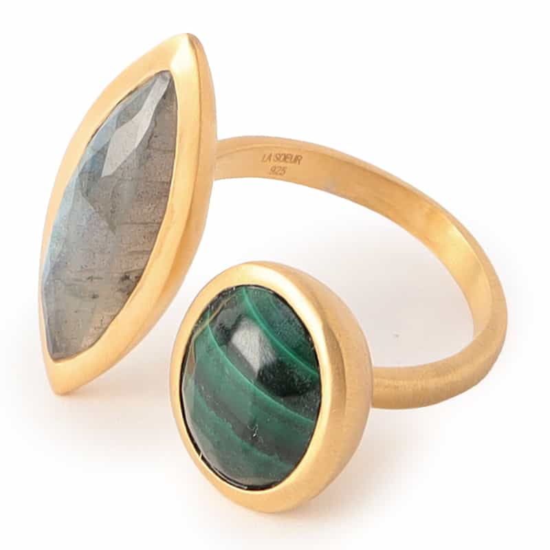 LA SOEUR LA SOEUR<ラ スール>バーニーズ ニューヨーク限定リング (ラブラドライト×マラカイト) NONE
