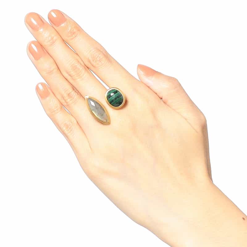 LA SOEUR LA SOEUR<ラ スール>バーニーズ ニューヨーク限定リング (ラブラドライト×マラカイト) NONE