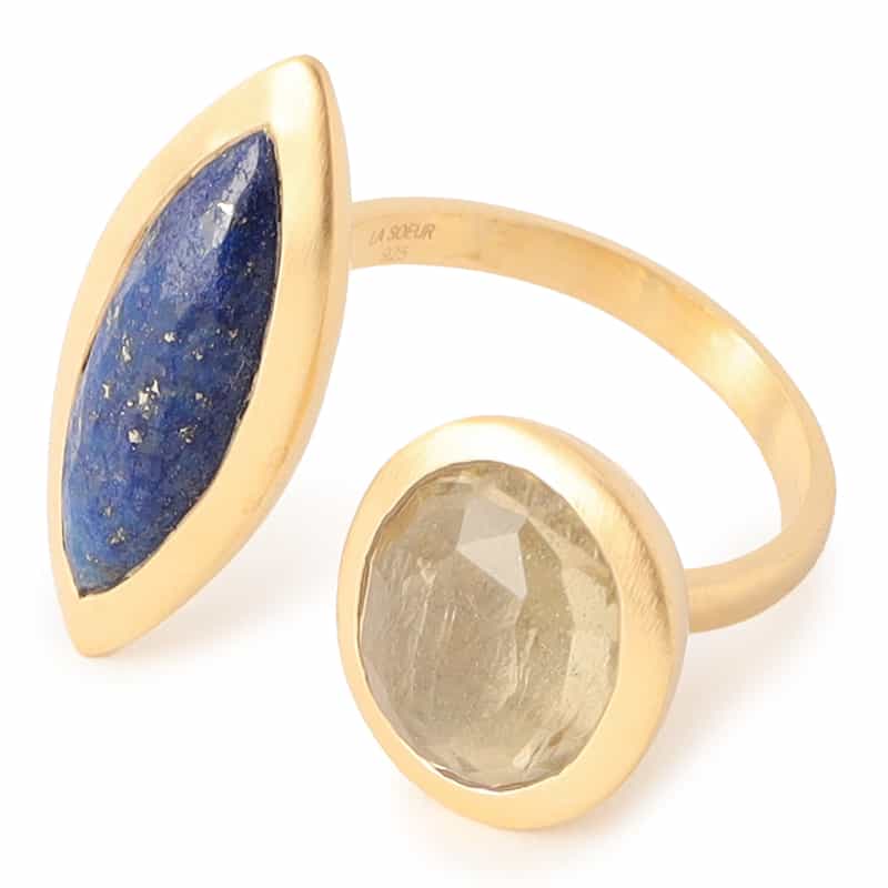 LA SOEUR LA SOEUR＜ラ スール＞バーニーズ　ニューヨーク限定リング （ラピスラズリ×シャンパンクォーツ） NONE