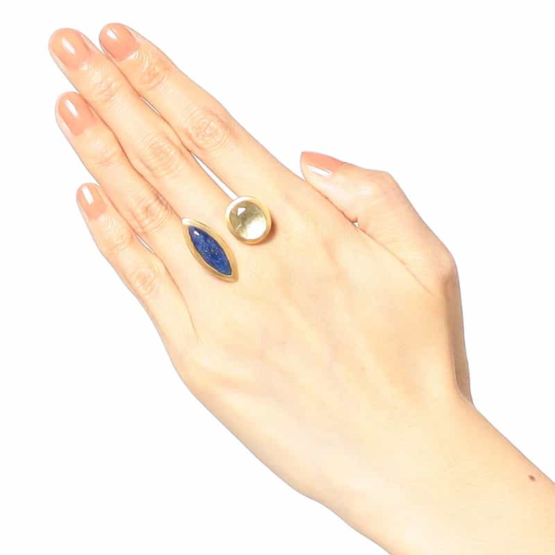 LA SOEUR LA SOEUR＜ラ スール＞バーニーズ　ニューヨーク限定リング （ラピスラズリ×シャンパンクォーツ） NONE