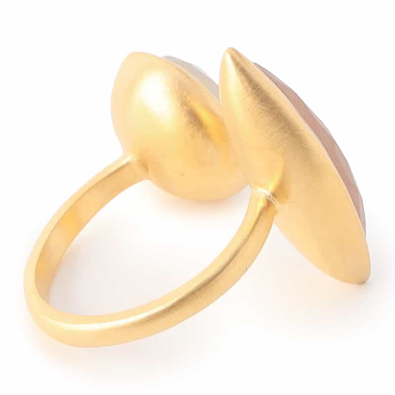 LA SOEUR LA SOEUR＜ラ スール＞バーニーズ　ニューヨーク限定リング （ピーチムーンストーン×ホワイトカルセドニー） NONE