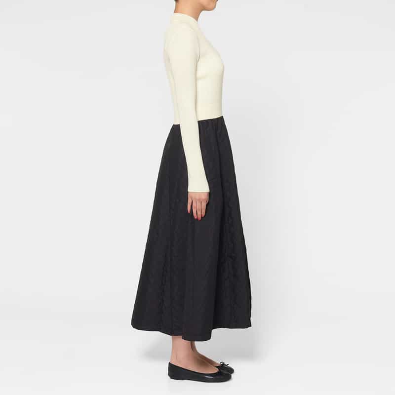 BARNEYS NEW YORK 異素材コンビネーションドレス OFF WHITE