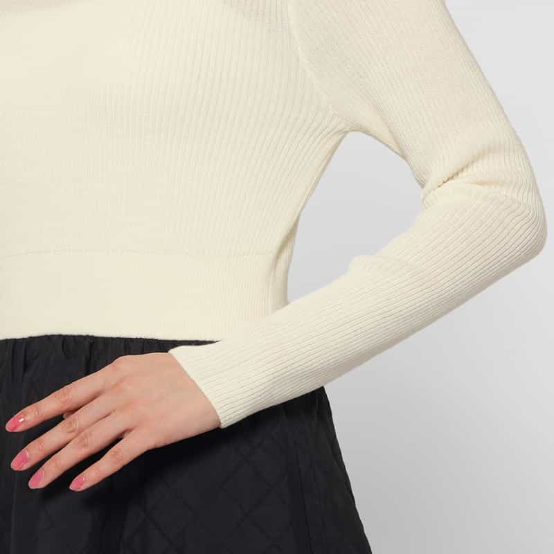 BARNEYS NEW YORK 異素材コンビネーションドレス OFF WHITE