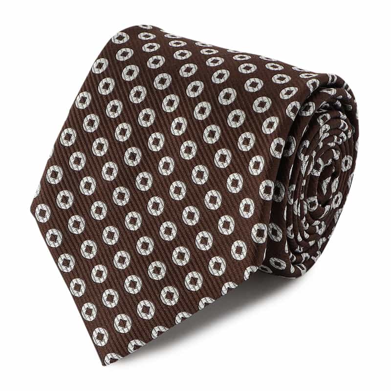 BARNEYS NEW YORK 小紋柄タイ BROWN
