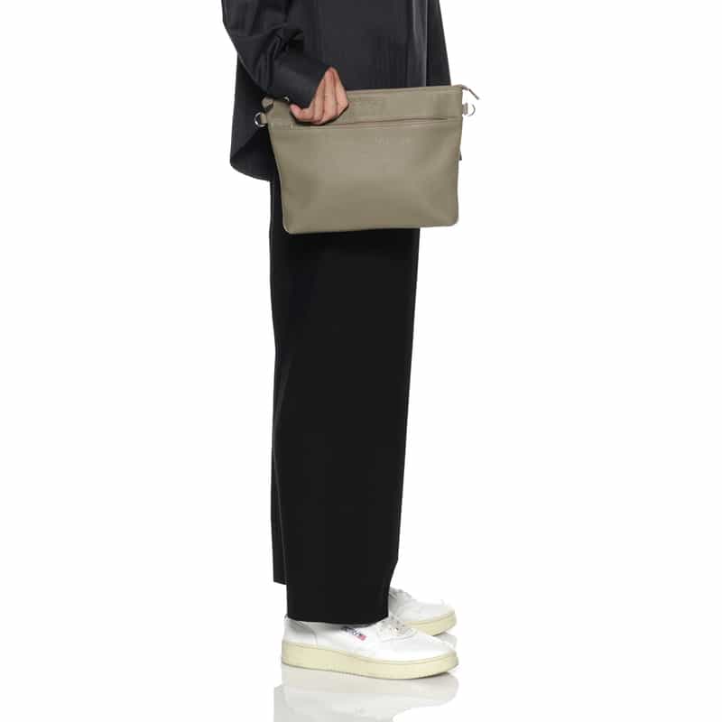 BARNEYS NEW YORK 2WAYレザーミニショルダーバッグ GRAY BEIGE