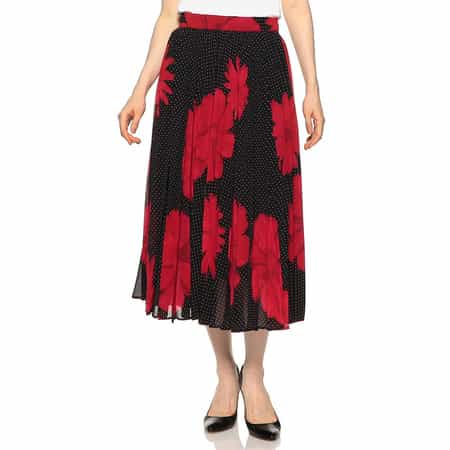 限定プリント シフォン素材プリーツスカート