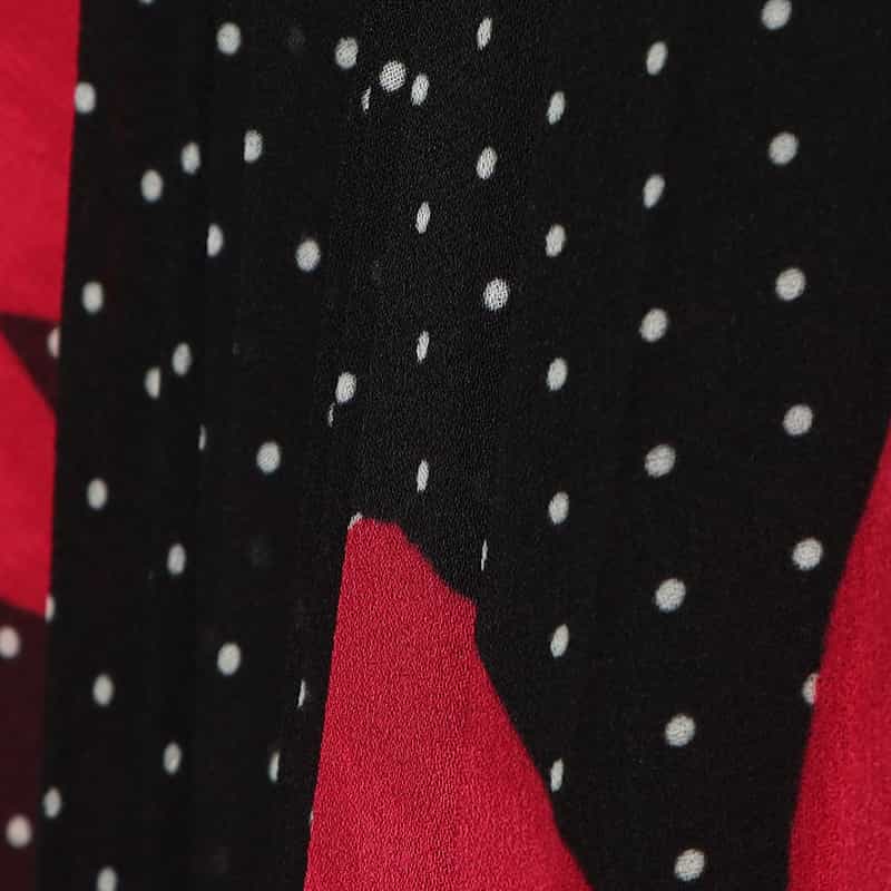 CORCOVADO 限定プリント シフォン素材プリーツスカート RED