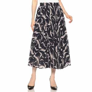 限定プリント シフォン素材プリーツスカート