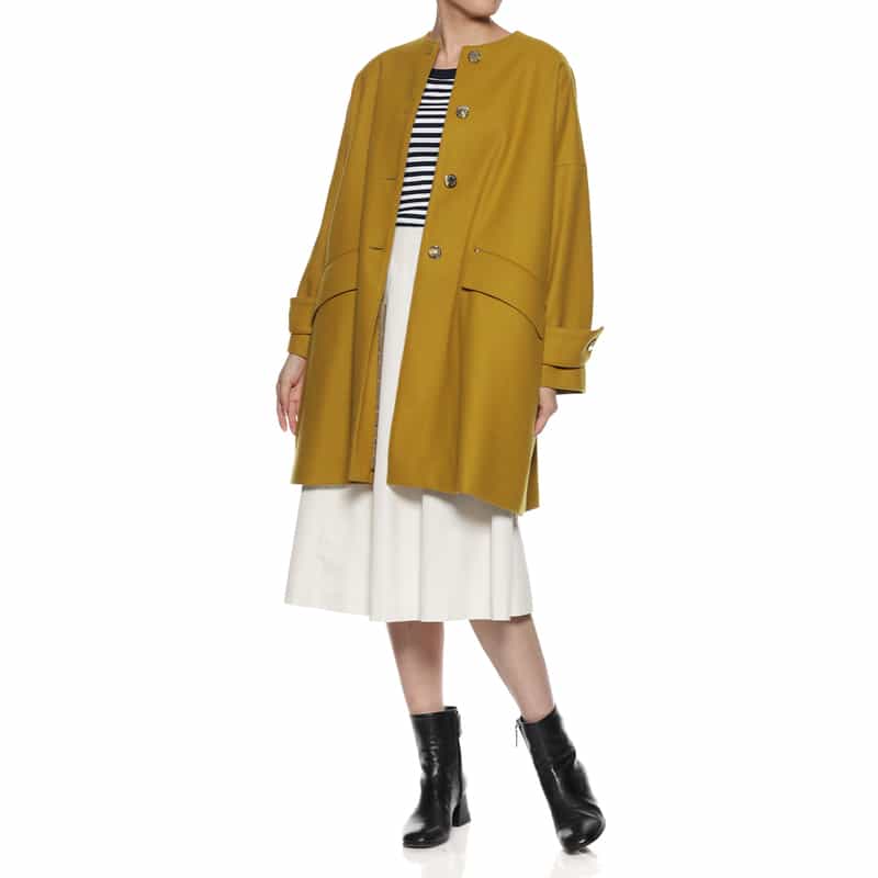 MACKINTOSH MACKINTOSH＜マッキントッシュ＞ウールノーカラーコート"HUMBIE" MUSTARD