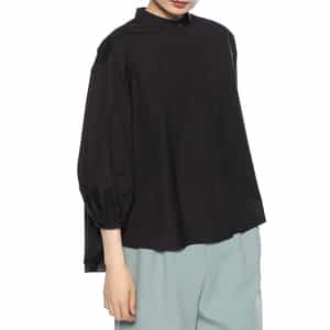 ウォッシャブル 異素材コンビネーション バックフレア ブラウス