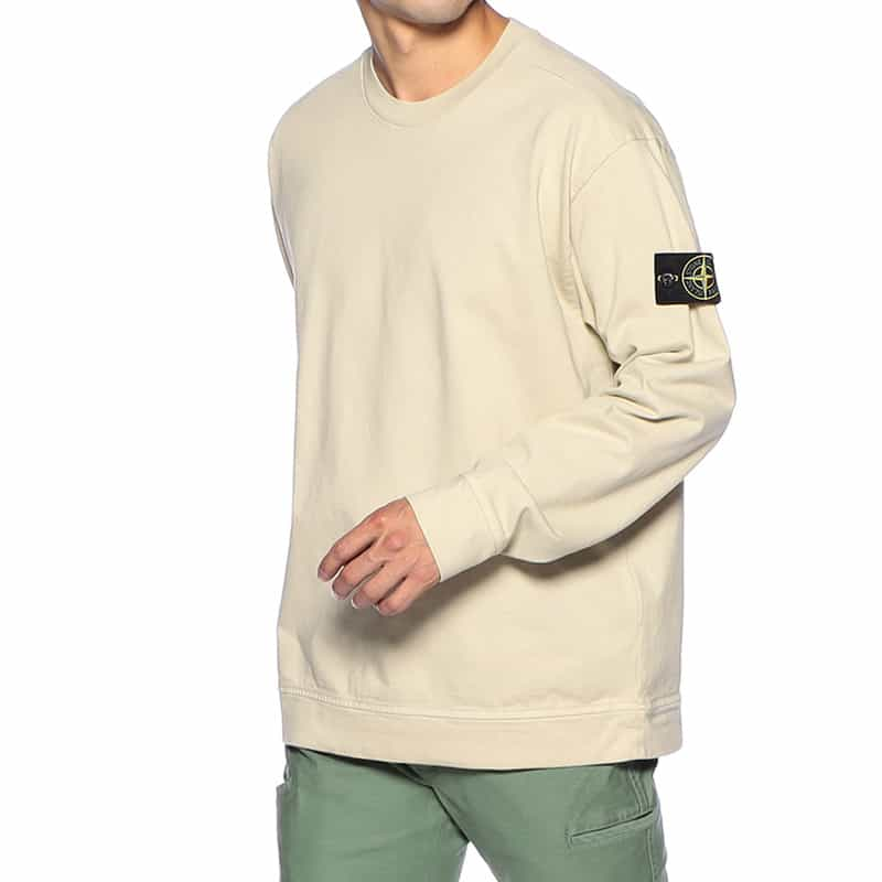 STONE ISLAND クルーネック スエットプルオーバー IVORY