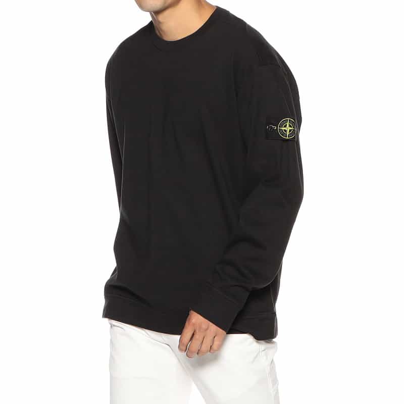 STONE ISLAND STONE ISLAND ＜ストーン アイランド＞クルーネック スウェットプルオーバー BLACK