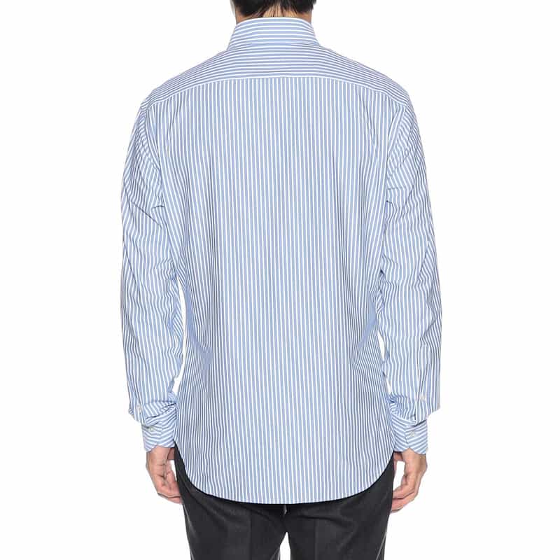 XACUS キャンディストライプ柄ボタンダウンシャツ BLUE