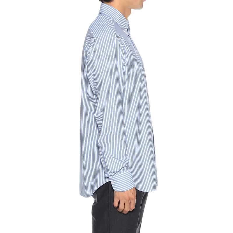 XACUS キャンディストライプ柄ボタンダウンシャツ BLUE