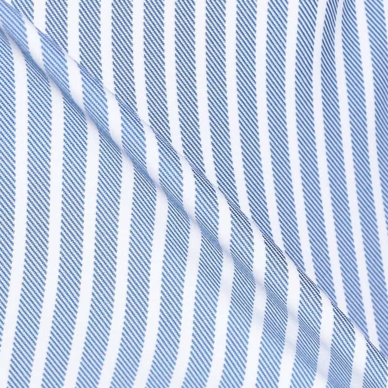 XACUS キャンディストライプ柄ボタンダウンシャツ BLUE