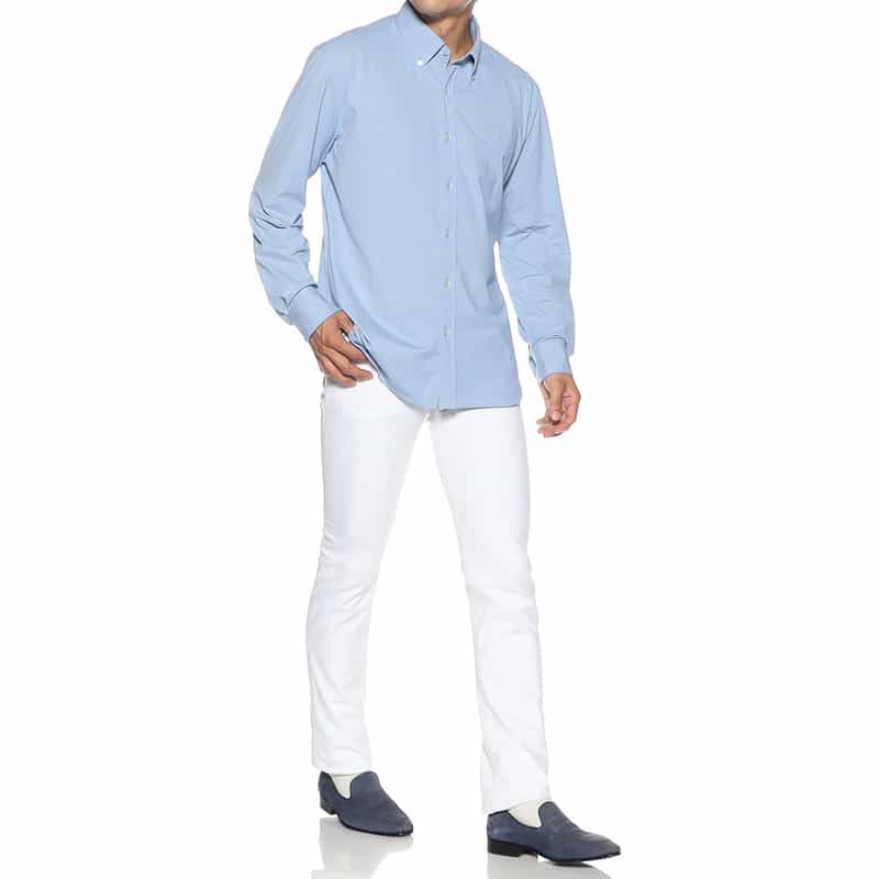 XACUS ボタンダウンシャツ BLUE
