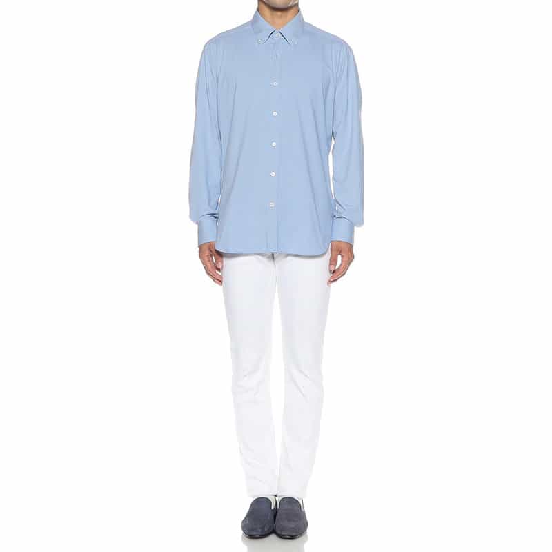 XACUS ボタンダウンシャツ BLUE