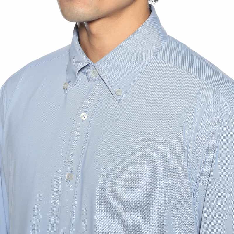 XACUS ボタンダウンシャツ BLUE