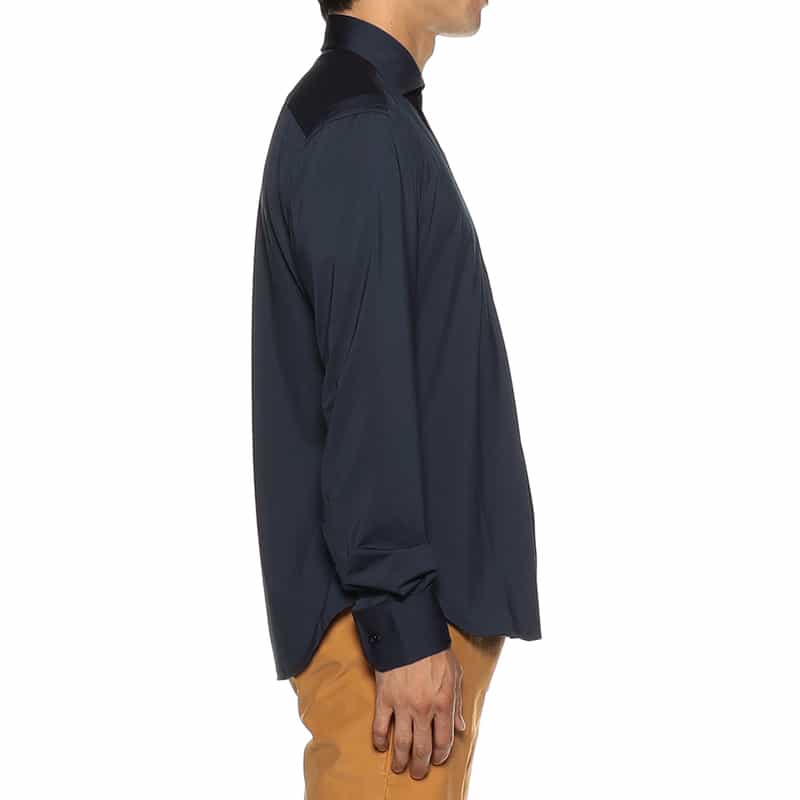 XACUS ソリッドシャツ NAVY