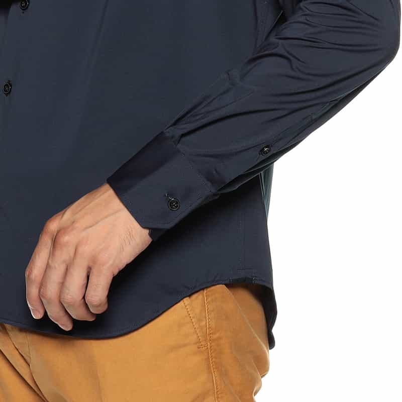 XACUS ソリッドシャツ NAVY